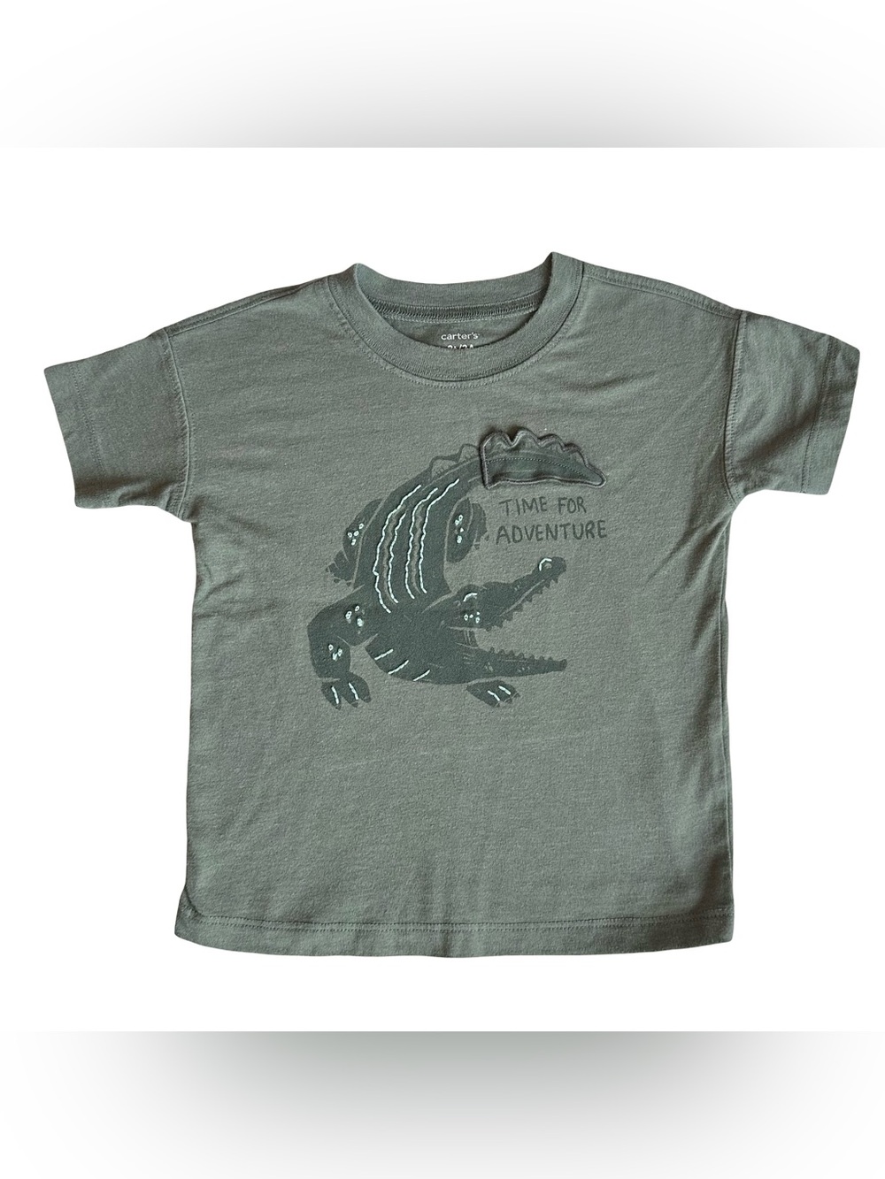 Carter's 3T Boys green cotton alligator short sleeve shirt
